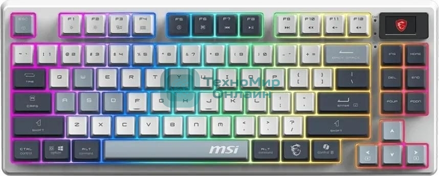 Клавиатура MSI Forge GK600 гибридная, Bluetooth, радиоканал, белый