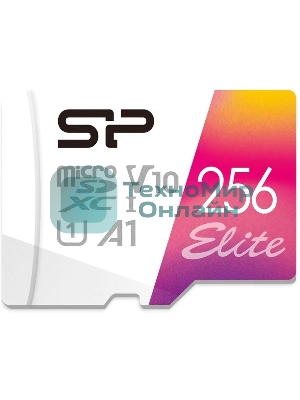 Флеш карта microSD 256Gb Silicon Power Elite A1 microSDXC Class 10 UHS-I U3 100 Mb/s (SD адаптер)