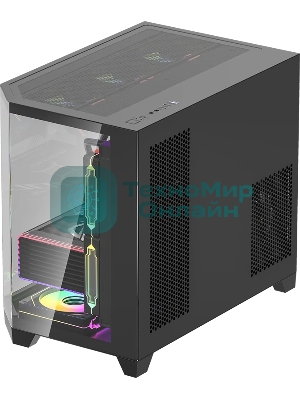 Компьютерный корпус AeroCool/Formula Crystal Z6M Floe черный без БП mATX 4x120мм 2xUSB3.0 audio bott PSU
