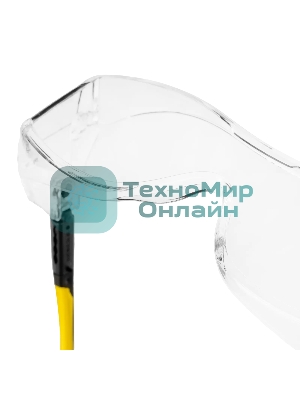 Очки защитные Denzel открытые, поликарбонатные, увеличенная прозрачная линза, регулируемые дужки