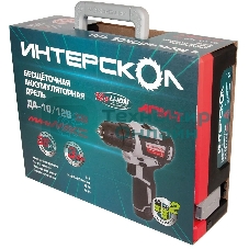 Дрель-шуруповерт ИНТЕРСКОЛ ДА-10/12В 38, 12 В, 3 Ач, 38 Нм, бесщеточный