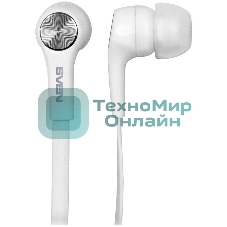 Проводные наушники Sven E-211M белый, внутриканальные, Jack 3.5 мм