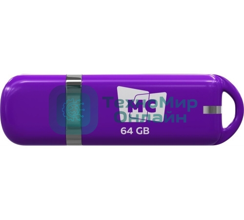 Флешка USB MORE CHOICE МФБ64 Purple (4620202558923), 64GB, USB 3.0, R/W 25/15, фиолетовый