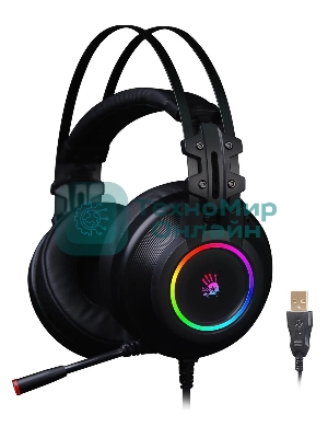 Гарнитура Bloody G528C чёрный, проводная, подсветка