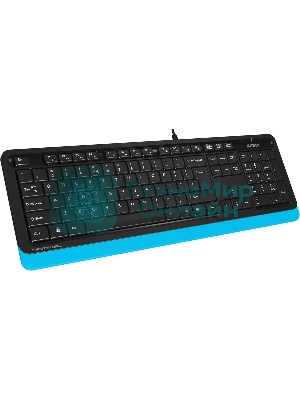Комплект клавиатура+мышь A4Tech FStyler F1010 проводной, USB, 1600 DPI, чёрный/синий