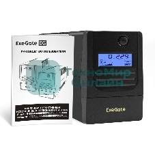 Источник бесперебойного питания ExeGate Smart LB-450.LCD.AVR.2SH (450VA/270W, LCD, AVR, 2*Schuko, батарея 12V 4.5Ah, Black)