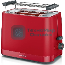 Тостер Bosch TAT3M124 красный, 950 Вт, 2 слота