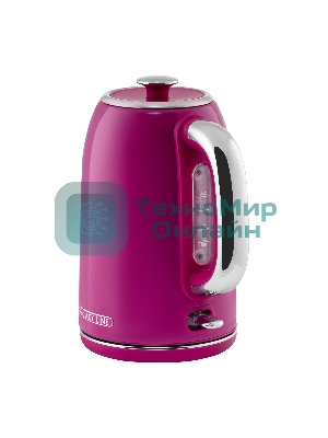 Чайник электрический Galaxy Line GL 0346, малиновый джем, металл, 2200 Вт, 1.7 л