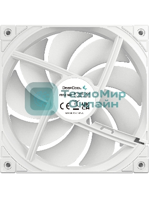 Вентилятор для корпуса DEEPCOOL FD14 белый, 140 мм, 1650 об/мин, 25.6 дБ, 4 pin