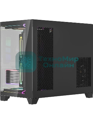 Компьютерный корпус AeroCool/Formula Crystal Z6M Floe черный без БП mATX 4x120мм 2xUSB3.0 audio bott PSU