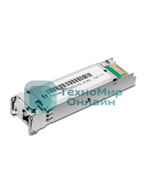 Модуль TP-Link SFP 1000Base-BX WDM Bi-Directional SFP module, TX: 1310 nm and RX: 1550 nm, 1 LC Simplex port, up to 2 km transmission distance in 9/125 μm SMF (Single-Mode Fiber), Supports Digital Diagnostic Monitoring (DDM).