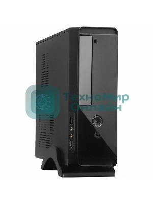 Компьютерный корпус MiniITX ExeGate MI-209 Black, miniITX/mATX, (M300, 80мм), 2хUSB, Audio