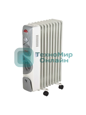 Обогреватель масляный Ресанта ОМ-9НВ (9 секций), белый, 2400 Вт, 25 м2, термостат