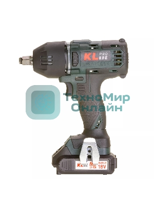 Профессиональный бесщеточный гайковерт аккумуляторный KLPRO KLSS18BH-20 (18В, Li-ion-2шт, 2.0А·ч, 400Нм, 2 скорости, подсветка,З/У,в кейсе)