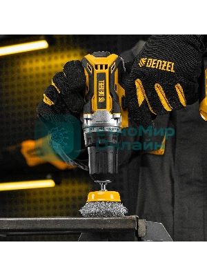 Щетка для дрели Denzel 65 мм, чашка, со шпилькой, нержавеющая витая проволока