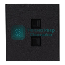 Розетка Kranz STRONG компьютерная двойная RJ45+RJ45 кат6 с/у антрацит