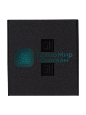 Розетка Kranz STRONG компьютерная двойная RJ45+RJ45 кат6 с/у антрацит