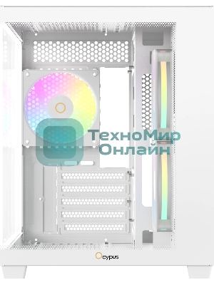 Корпус Ocypus Gamma C54 WH ARGB, Mini-Tower, белый, 3 x 120 мм