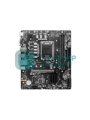 Материнская плата MSI PRO B760M-E DDR4, LGA 1700, Intel B760, 2xDDR4, 4xSATA, 1xM.2, 1xPCIe 4.0 x16, 1xPCIe 4.0 x1, 1xHDMI, 1xVGA, 1x1Gb LAN, 2xUSB-A 3.2 Gen 1, 4xUSB-A 2.0, 3x3.5 мм, 7.1, mATX