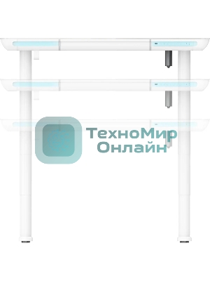 Стол компьютерный Cactus CS-EGD-WT-LED столешница закаленное стекло, белый каркас белый