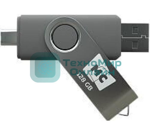 Флешка USB MORE CHOICE МФ128а Black (4620202559111), 128GB, USB 2.0/Type-C, R/W 15/5, черный