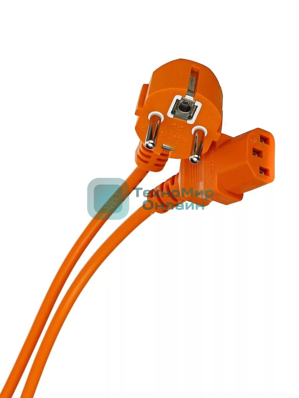 Кабель компьютер-розетка 220V (EURO) VDE 1,8 м 3G0,75мм2 VCOM CE021-O, оранжевый