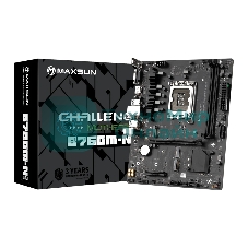 Материнская плата Maxsun Challenger B760M-N D5, LGA 1700, Intel B760, 2xDDR5, 3xSATA, 2xM.2, 1xPCIe 4.0 x16, 1xPCIe x4, 1xVGA, 1xHDMI, 1x 1Gb LAN, 2xUSB-A 2.0, 4xUSB-A 3.2 Gen 1, 5.1, mATX