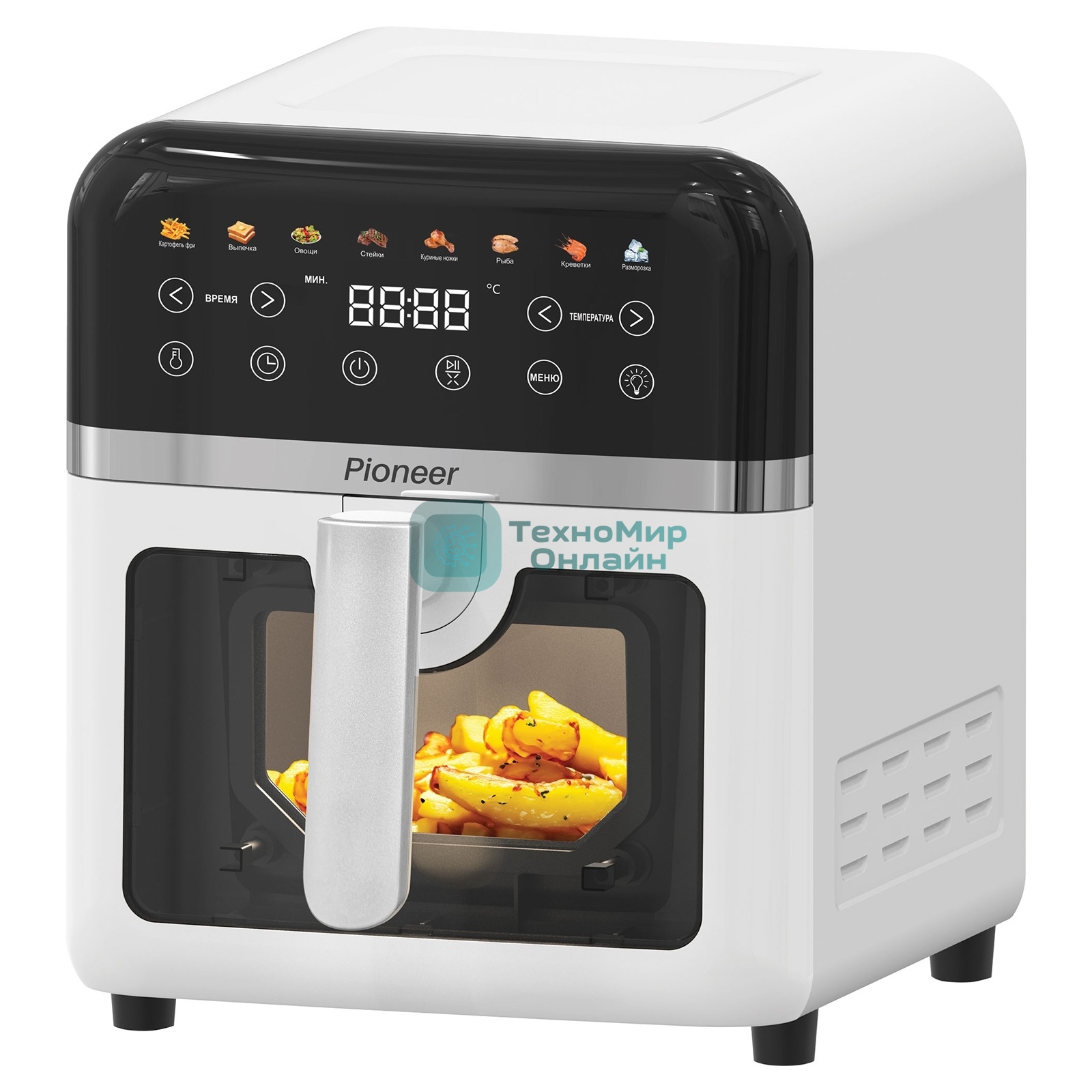 Аэрогриль Pioneer SM520D белый, 1850 Вт, 8 л, сенсор, 8 программ