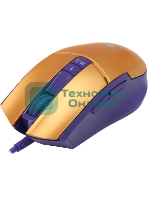 Мышь проводная A4Tech Bloody L65 Max желтый/фиолетовый, 12000 dpi, USB, кнопки - 7