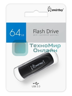 Флешка USB SmartBuy Scout black (SB064Gb3SCK), 64Gb, USB 3.0/3.1, R/W 100/40, черный