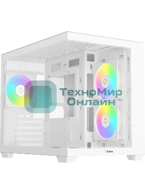 Корпус Ocypus Gamma C54 WH ARGB, Mini-Tower, белый, 3 x 120 мм