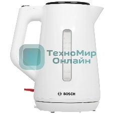 Электрочайник Bosch TWK1M121 белый, 1.7 л, 2400 Вт, скрытый нагревательный элемент