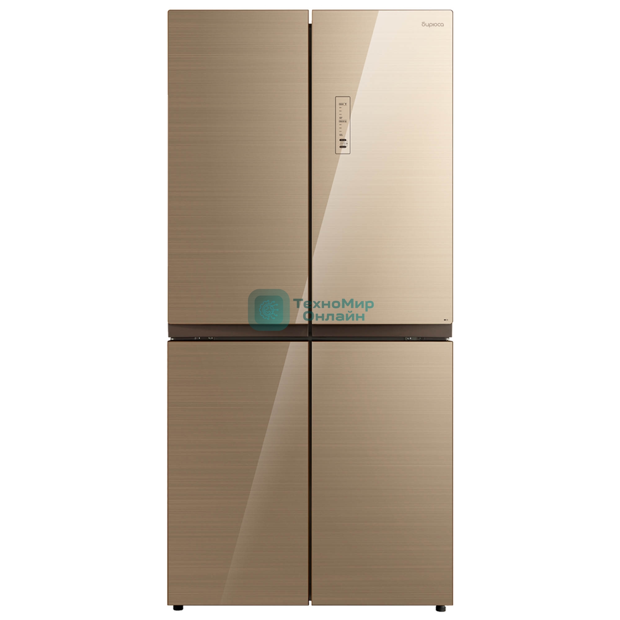 Холодильник Бирюса CD 466 GG бежевый трехкамерный 303/153 л морозилка снизу, No Frost, Side by Side
