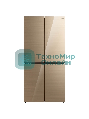 Холодильник Бирюса CD 466 GG бежевый трехкамерный 303/153 л морозилка снизу, No Frost, Side by Side