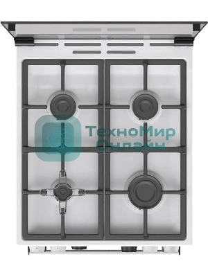 Плита Газовая Gorenje GGI5C22WF, газовая духовка, стеклянная крышка, чугун, белый