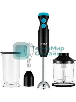 Блендер погружной Kitfort КТ-3041-3 350Вт черный/бирюзовый