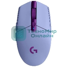 Мышь беспроводная Logitech G304 Lightspeed фиолетовый, 12000 dpi, радиоканал, USB, кнопки - 6
