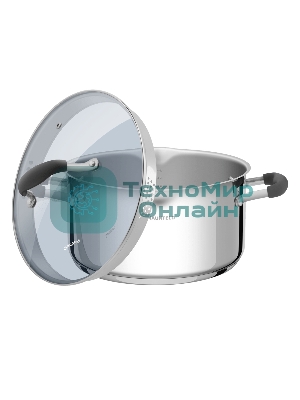 Кастрюля Maunfeld LAURA MCS40S08GR из нержавеющей стали со стеклянной крышкой, 22 см, 4 л.