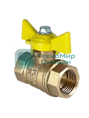 Кран шаровой для газа VALFEX 11Б27фтМ 3/4' ВВ ручка бабочка
