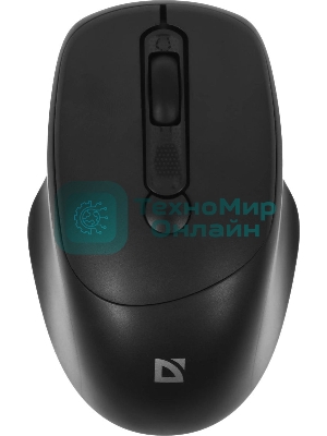 Мышь беспроводная Defender Feam MM-296 черный, 1600 dpi, радиоканал, USB, кнопки - 4