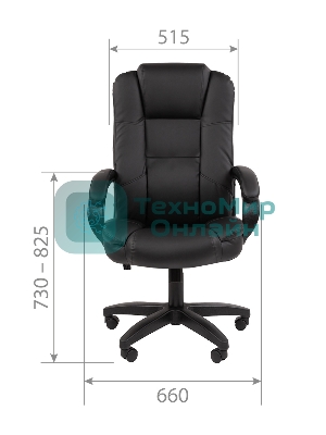 Кресло офисное Chairman 600LT чер.пласт экопремиум черный
