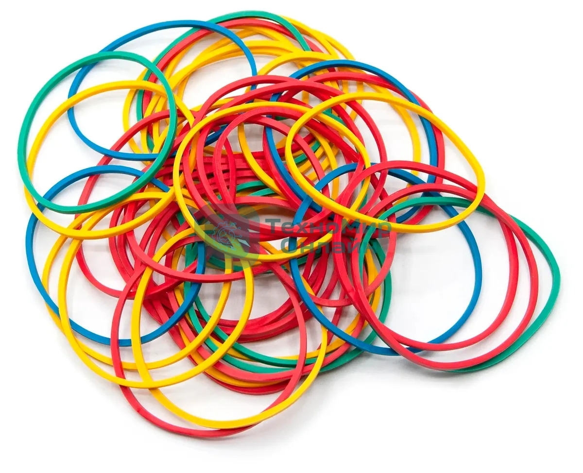 Резинки для купюр Silwerhof 189020 d=60 мм, ширина 2 мм, 1000 гр, ассорти, пластиковый пакет