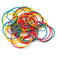 Резинки для купюр Silwerhof 189020 d=60 мм, ширина 2 мм, 1000 гр, ассорти, пластиковый пакет