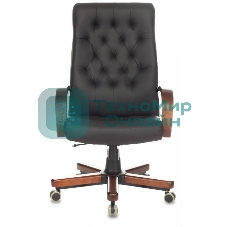 Кресло Бюрократ T-9928WALNUT/ECO черный, экокожа