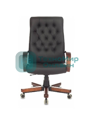 Кресло Бюрократ T-9928WALNUT/ECO черный, экокожа