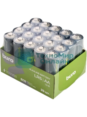 Батарея Buro Alkaline LR6 AA 2900mAh (20шт) коробка