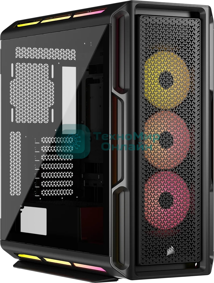 Корпус без блока питания Case Corsair iCUE LINK 5000T LX RGB, Midi-Tower, TG, 3x120мм RGB, 4xUSB-A 3.2, 1xUSB 3.2 Type-C, E-ATX, ATX, mATX, mITX Black