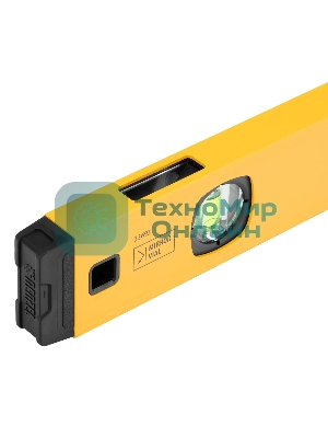 Уровень алюминиевый Denzel, магнит., фрезерованный, 3 глазка (1 зеркал.), 0,5 мм/м, 1000 мм