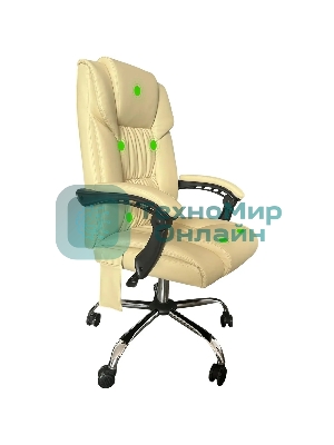 Кресло Cactus CS-CHR-OC04M-WT слоновая кость, экокожа, подголовник