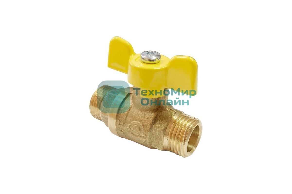 Кран шаровой для газа VALFEX 11Б27фтМ 3/4' НН ручка бабочка